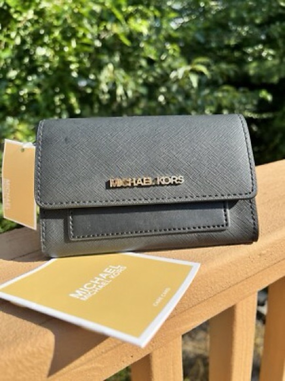 Michael Kors Black Saffiano Crossbody Wallet